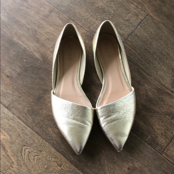 J. Crew Shoes - Sloan gold d'Orsay flats